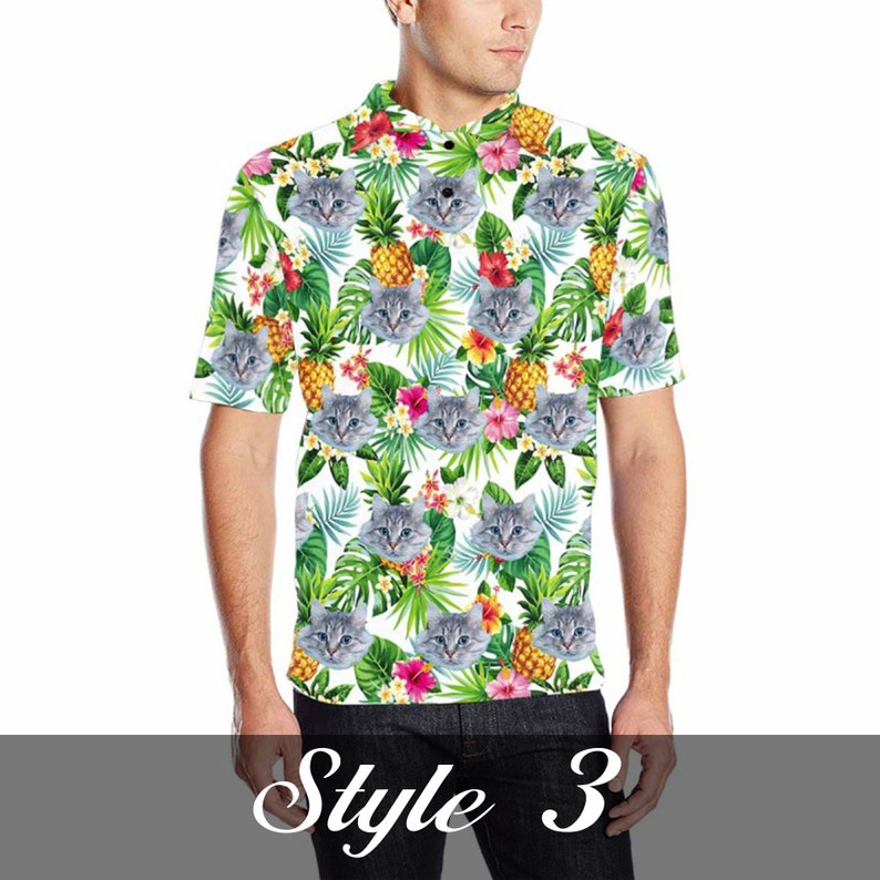 Personalized Hawaiian Polo Shirt with Face, Custom Photo/Logo Polo Shirt for Men, Custom Face Shirt, Custom Short Sleeve, Gift for Dad il_794xN.5085442852_ppi8.jpg
