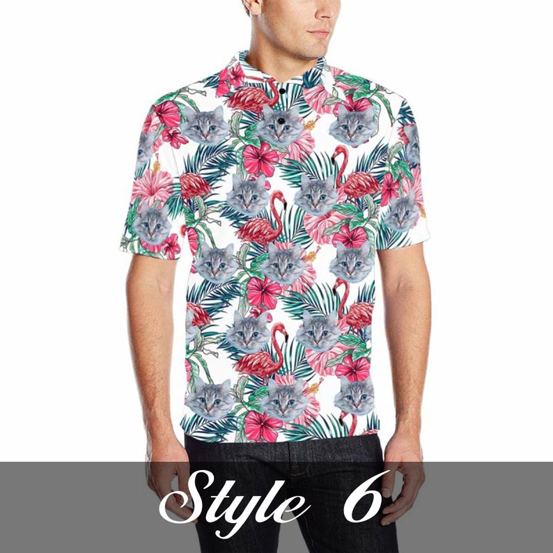 Personalized Hawaiian Polo Shirt with Face, Custom Photo/Logo Polo Shirt for Men, Custom Face Shirt, Custom Short Sleeve, Gift for Dad il_794xN.5085443096_bbtu.jpg