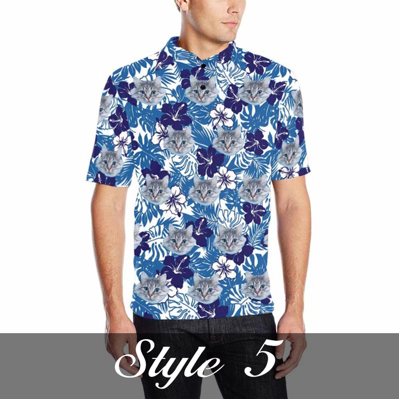 Personalized Hawaiian Polo Shirt with Face, Custom Photo/Logo Polo Shirt for Men, Custom Face Shirt, Custom Short Sleeve, Gift for Dad il_794xN.5085443100_q1tc.jpg