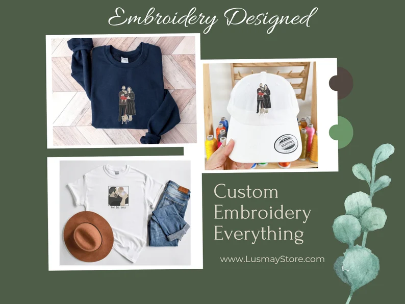 Custom Portrait From Photo Embroidered | Printed Tshirt/ Sweatshirt/ Hoodie, Couple Matching Hoodies il_794xN.5088713625_gv4i_2_11zon.png?v=1743397465