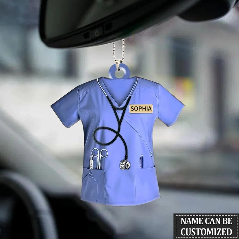 Scrubs Nurse Ornament - Personalized Nurse Scrubs Ornament, Nurse Uniform Car Ornament, Nurse Gift For Nurse Flat Ornament il_794xN.5096781200_2mi6_e8abe9df-b1f6-4f7d-ad8f-296cc866372a.jpg