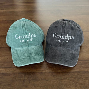 Grandpa, Dad With Date Embroidered Cap il_794xN.5098710220_hxxh.jpg