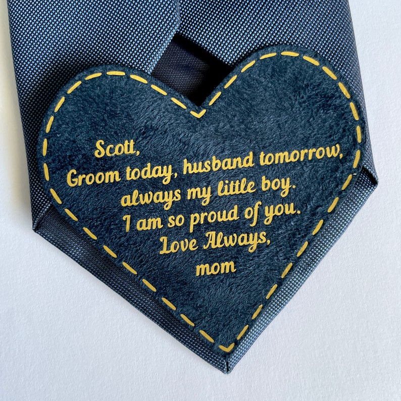 Son's Wedding Day Gift From Mother To Groom On His Wedding Personalized Tie Patch il_794xN.5101743694_6soj.jpg