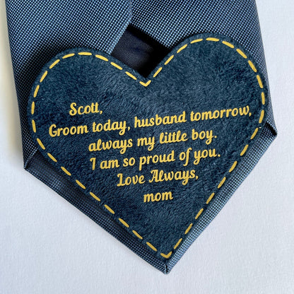 Son's Wedding Day Gift From Mother To Groom On His Wedding Personalized Tie Patch il_794xN.5101743694_6soj.jpg
