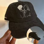 Line Art Portrait Embroidered with Roman Numerals Date on Dad Hat | Couples Embroidery Couples Hat | Couples Hat | Gifts for Her | Gifts for Him il_794xN.5104776329_bv2l.jpg