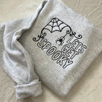 Let s Get Spooky Halloween Sweatshirt Cozy Embroidered Spider Web and Pumpkin Inspired Fall Pullover, Cute Spooky Season Sweater for Women & Men