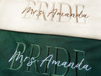 Personalized Embroidered Bride Sweatshirt, Custom Last Name Sweatshirt, Engagement Sweatshirt, Engagement Sweatshirt, Couple Gift for Friend
