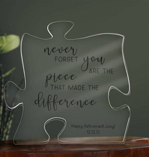 Custom Retirement Gift, Never Forget You Are The Piece That Made The Difference Acrylic Plaque, Colleague Boss Coworker Leaving Gifts il_794xN.5168448727_ng95.jpg