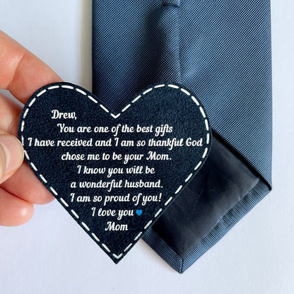 Son's Wedding Day Gift From Mother To Groom On His Wedding Personalized Tie Patch il_794xN.5233490878_k0dq.jpg