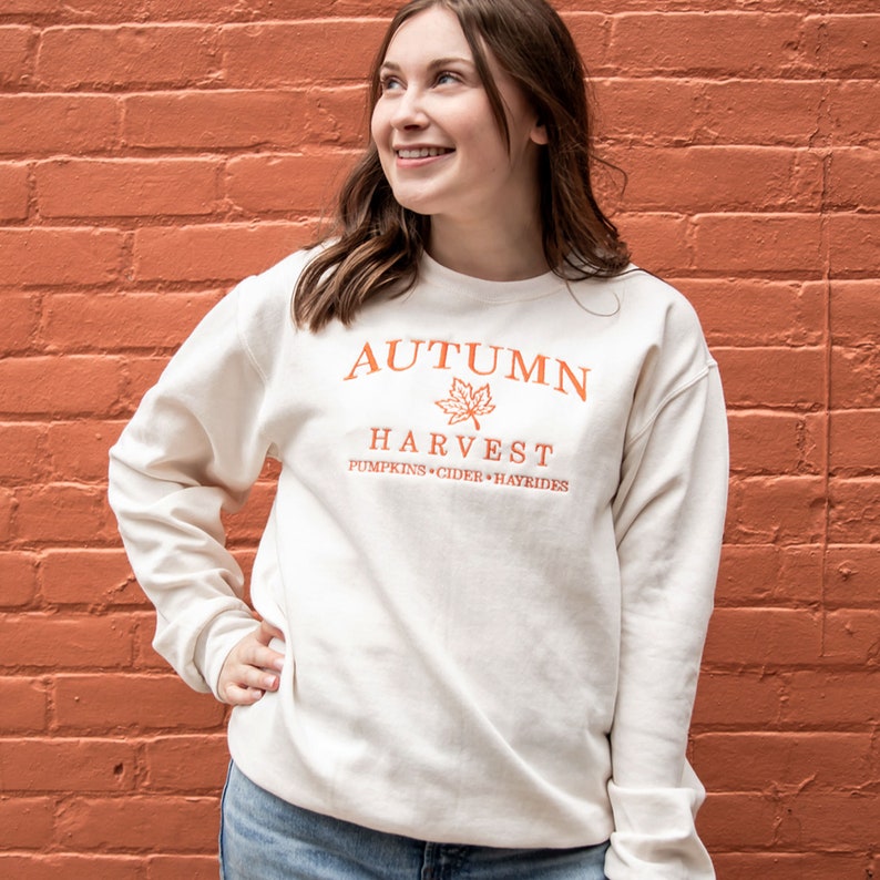 Autumn Harvest Embroidered Gemma Sweatshirt | High Quality Design, Perfect for Fall | Unisex Cozy Cotton Blend Sweatshirt | Fall Sweatshirt il_794xN.5242640361_ltot.jpg