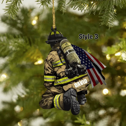 Personalized Firefighter and Fire Extinguisher Christmas Ornament for Fireman, US Flag Firefighter Ornament, Custom Acrylic Car Ornament il_794xN.5261526705_gugc.jpg