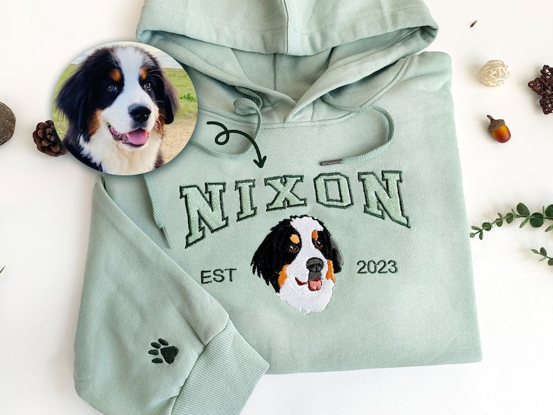 Pet Embroidered Sweatshirt, Embroidered Dog Hoodie, Custom Dog Face Embroidered Sweatshirt From Photo, Pet Lovers Gift, Mother Day Gift il_794xN.5314147710_pd8o.jpg?v=1743397380