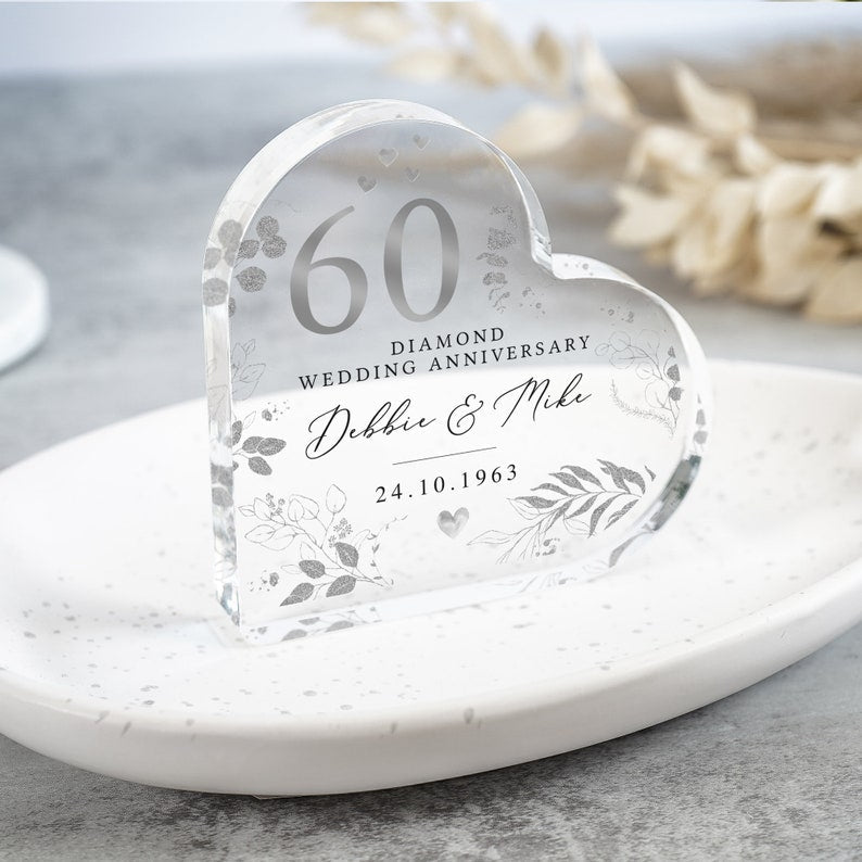 Personalised 60th Wedding Anniversary Gift, Diamond Anniversary Plaque, Anniversary Gifts, 60th Anniversary Gift for Husband Wife Parents il_794xN.5326627628_d30o.jpg