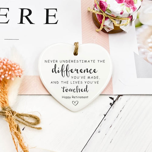Never Underestimate the Difference You Made and the Lives You Touched, Personalized Retirement Gift, Appreciation, Employee,Ceramic Ornament il_794xN.5333040384_3668.jpg