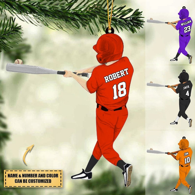 Personalized Baseball Boy Acrylic Christmas Ornament, BaseBall Player Ornament, Baseball Keepsake, Baseball Christmas Ornament il_794xN.5344181572_nd3u.jpg