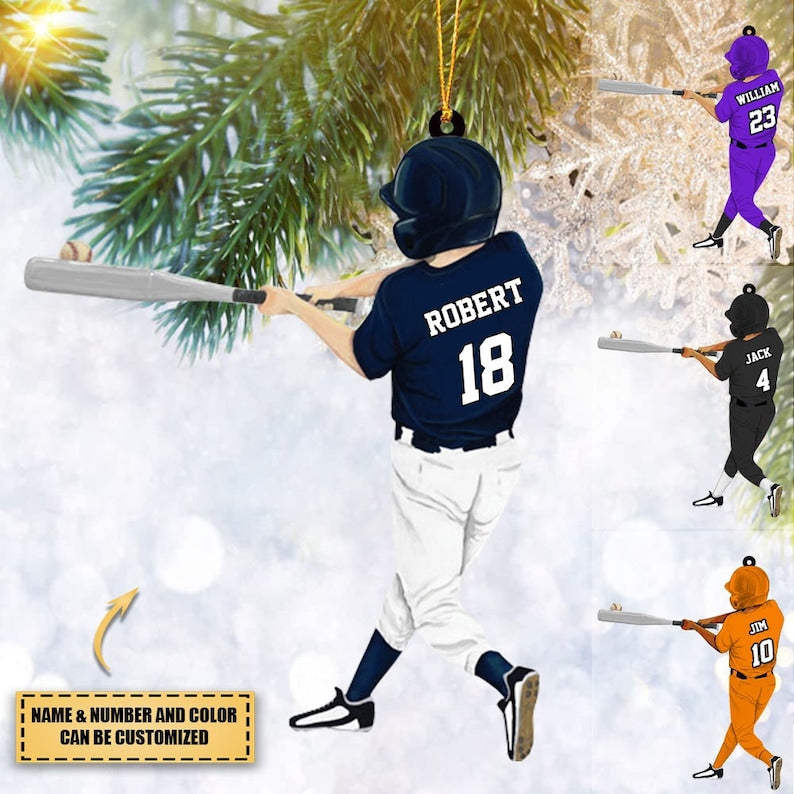 Personalized Baseball Boy Acrylic Christmas Ornament, BaseBall Player Ornament, Baseball Keepsake, Baseball Christmas Ornament il_794xN.5344181582_aae4.jpg