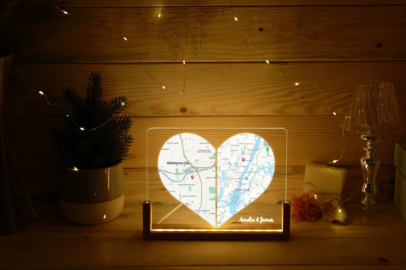 Custom Two Location Heart Night Light - Engaged Gift for Her - Long Distance Relationship Gift - Anniversary Gift for Her - Personalized Map il_794xN.5368824322_5tpm.jpg