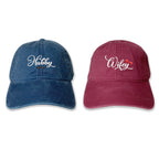 Couples Embroidered Baseball Caps Matching Hubby & Wifey Hats, Adjustable Hat, Cute Anniversary Gift for Husband and Wife