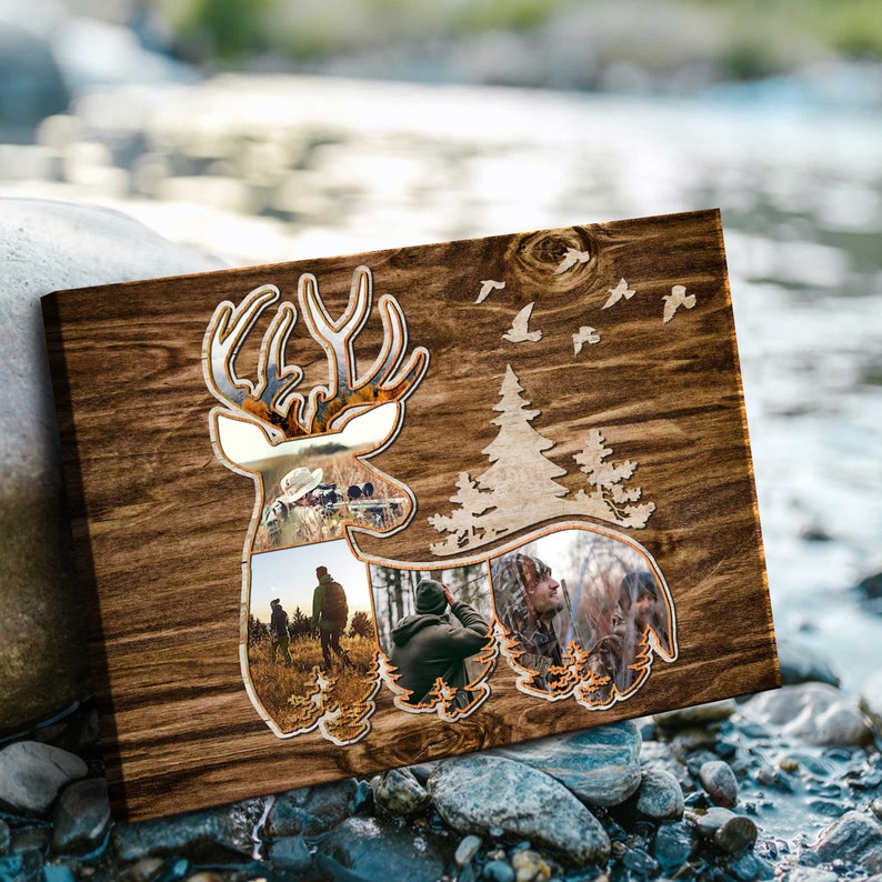 Personalized Deer Hunting Photo Collage Canvas, Father's Day Gifts For Dad, Hunting Buddy Gifts, Deer Hunter Gifts For Husband, Grandpa, Son il_794xN.5384385117_b998.jpg