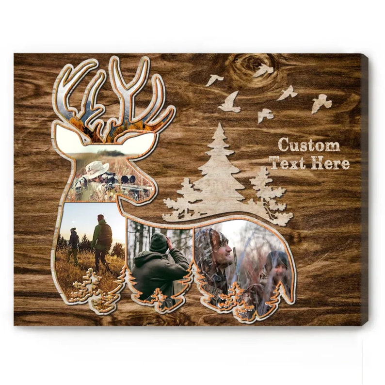 Personalized Deer Hunting Photo Collage Canvas, Father's Day Gifts For Dad, Hunting Buddy Gifts, Deer Hunter Gifts For Husband, Grandpa, Son il_794xN.5384385139_5fva.jpg