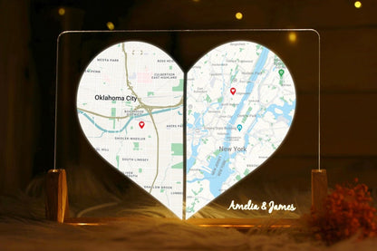 Custom Two Location Heart Night Light - Engaged Gift for Her - Long Distance Relationship Gift - Anniversary Gift for Her - Personalized Map il_794xN.5416957737_6qa7.jpg