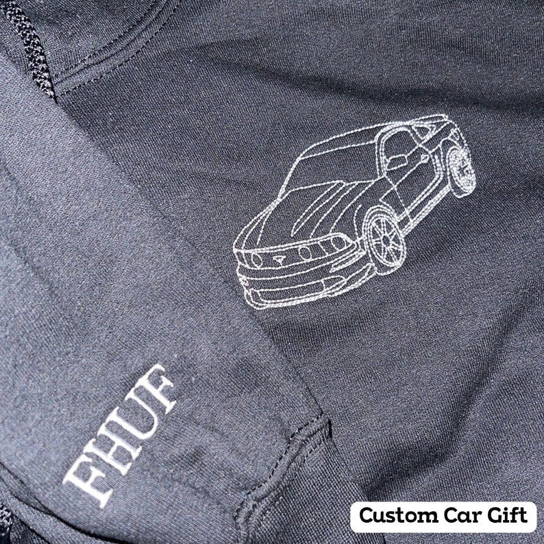 Custom Embroidered Car Outline Sweatshirt From Your Photo, Embroidered Car Hoodie, Custom Car Sweater, Car Lover Hoodie or Tee il_794xN.5418060918_1jz7.jpg?v=1743397354