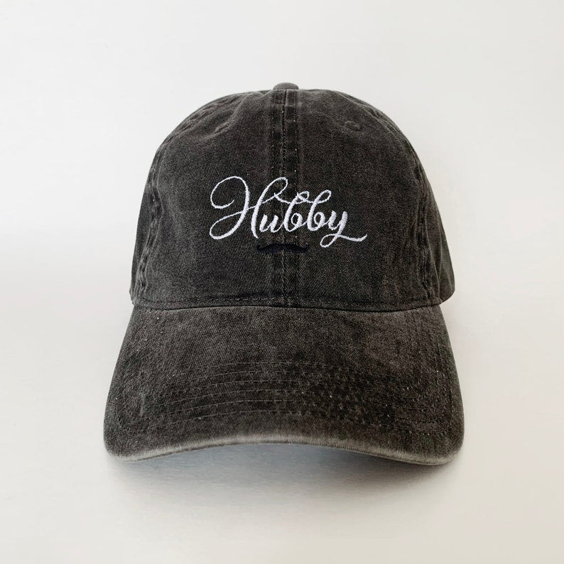 Couples Embroidered Baseball Caps Matching Hubby & Wifey Hats, Adjustable Hat, Cute Anniversary Gift for Husband and Wife