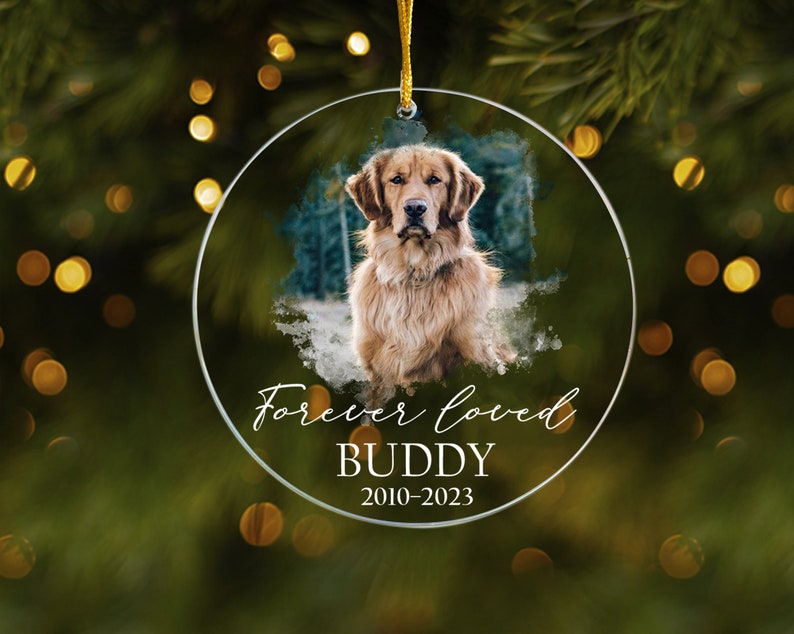 Custom Dog Photo Ornament, Dog Memorial Ornament, Personalized Dog Ornament, Forever Loved Dog Ornament, Pet Loss Keepsake,Dog Memorial Gift il_794xN.5422248408_fa9a.jpg