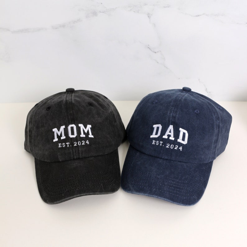 Custom Embroidered Hat, Personalized Date, Matching Vintage Baseball Hat, Gift For New Dad Mom, Pregnancy Announcement, Mothers day gift il_794xN.5434092394_f640.jpg