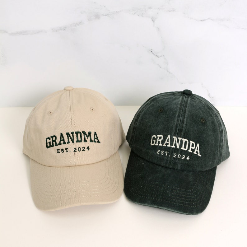 Custom Embroidered Hat, Personalized Date, Vintage Baseball Hat, Gift For New Grandma Grandpa, Pregnancy Announcement, Mothers day gift il_794xN.5434117192_1e40.jpg