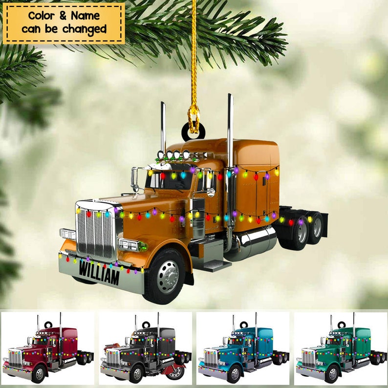 Personalized Truck Christmas Ornament, Custom Truck Christmas Acrylic Ornament, Christmas Gift For Truck Driver, Gift For Trucker Ornament il_794xN.5446372156_yz0g.jpg