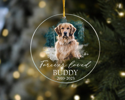 Custom Dog Photo Ornament, Dog Memorial Ornament, Personalized Dog Ornament, Forever Loved Dog Ornament, Pet Loss Keepsake,Dog Memorial Gift il_794xN.5470381067_iaqe.jpg