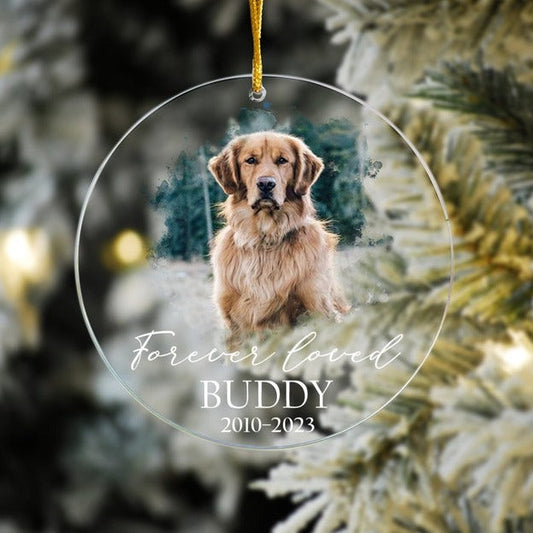 Custom Dog Photo Ornament, Dog Memorial Ornament, Personalized Dog Ornament, Forever Loved Dog Ornament, Pet Loss Keepsake,Dog Memorial Gift il_794xN.5470381071_cs90.jpg