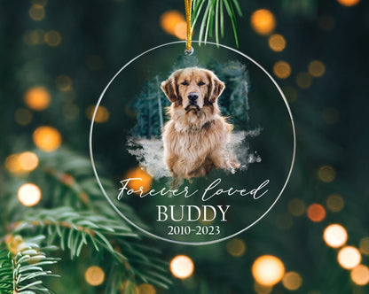 Custom Dog Photo Ornament, Dog Memorial Ornament, Personalized Dog Ornament, Forever Loved Dog Ornament, Pet Loss Keepsake,Dog Memorial Gift il_794xN.5470399261_qk49.jpg