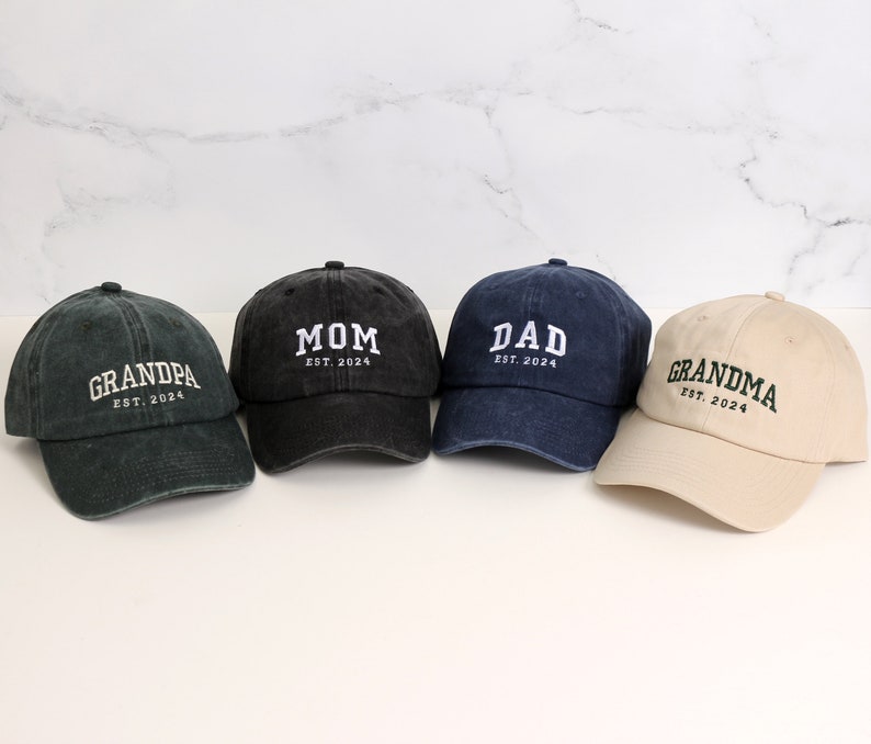 Custom Embroidered Hat, Personalized Date, Vintage Baseball Hat, Gift For New Grandma Grandpa, Pregnancy Announcement, Mothers day gift il_794xN.5482107101_mc9e.jpg