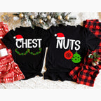 Chest Nuts Christmas Sweatshirts Couples Christmas Shirts Family Holiday Hoodie Boyfriend Christmas Gift for Couple Ugly Christmas Sweater