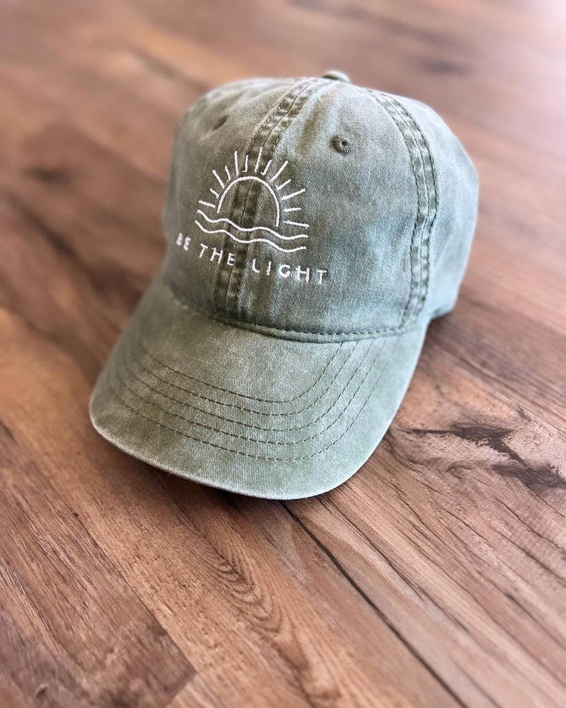 Be The Light Embroidered Hat, Religious Hat, Women's Cap, Gift For Her, Women's Clothing, Embroidered Hat, Christian Clothing, Sunshine Hat