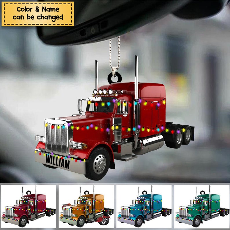 Personalized Truck Christmas Ornament, Custom Truck Christmas Acrylic Ornament, Christmas Gift For Truck Driver, Gift For Trucker Ornament il_794xN.5494506227_94xx.jpg