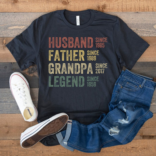 Personalized Dad Grandpa Vintage Shirt, Father's Day Shirt, Husband Father Grandpa Legend, Grandfather Custom Dates il_794xN.5524314439_45pt.jpg