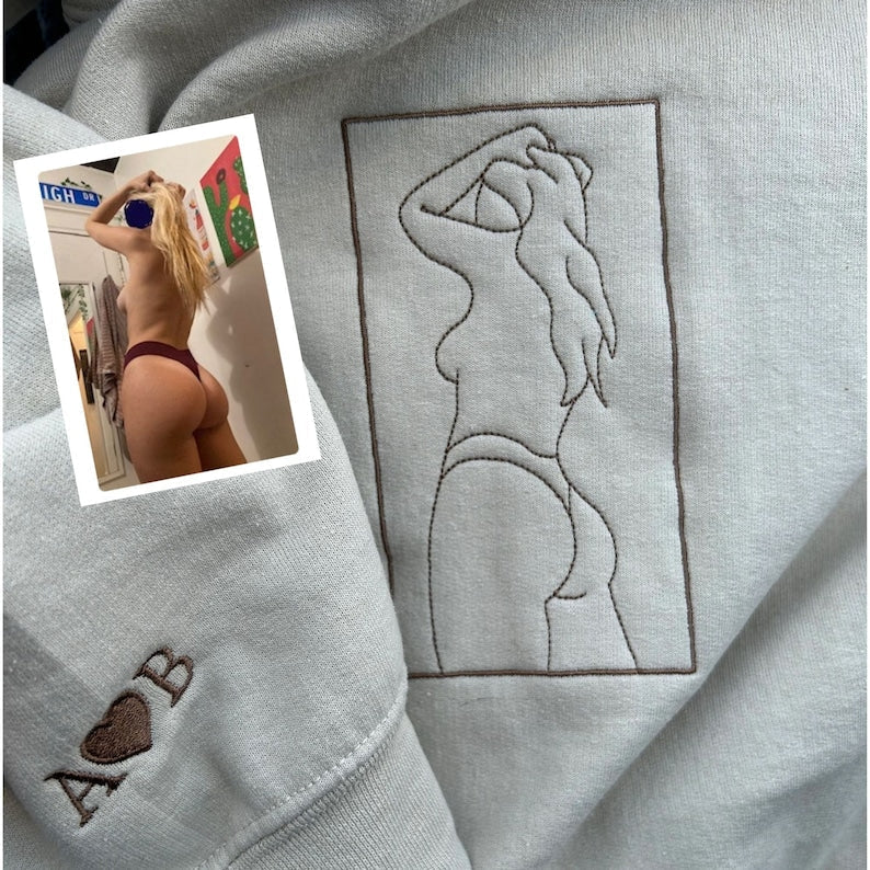 Custom Embroidered Spicy with Your Photo Sweatshirt, Personalized Girlfriend Spicy Photo Drawing Sweatshirt, Gift for Him il_794xN.5611534990_3bc4.jpg?v=1743397338