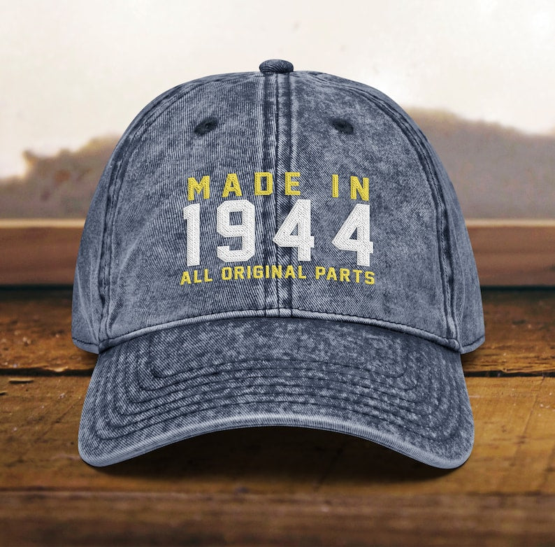 80th Birthday Gift, Vintage Embroidered Hat for 80th Birthday, Born In 1944 Cap il_794xN.5614696895_fxjg.jpg
