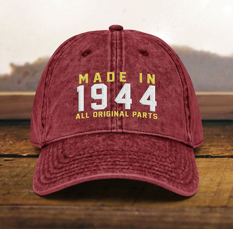 80th Birthday Gift, Vintage Embroidered Hat for 80th Birthday, Born In 1944 Cap il_794xN.5614696911_b2ge.jpg