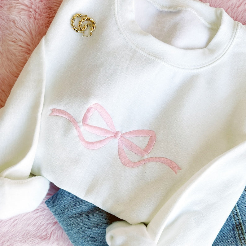 Cute Bow Embroidered Gemma Sweatshirt | Dainty Bow Sweatshirt | Embroidered Bow Ribbon Trendy Sweatshirt | Embroidered Bow | Gift for Her il_794xN.5640966940_6b8z.jpg