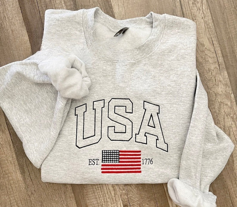 USA Flag embroidered sweatshirt, patriotic embroidered sweatshirt, American flag , gift for her il_794xN.5650810132_88bc_1.jpg
