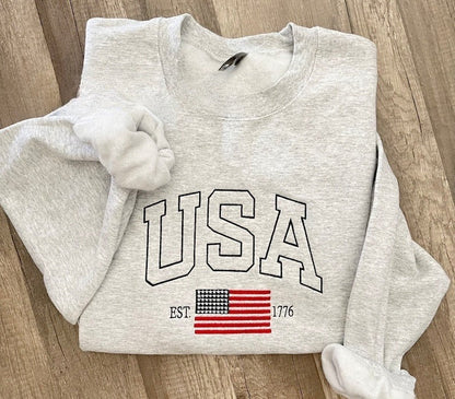 USA Flag embroidered sweatshirt, patriotic embroidered sweatshirt, American flag , gift for her il_794xN.5650810132_88bc_1.jpg