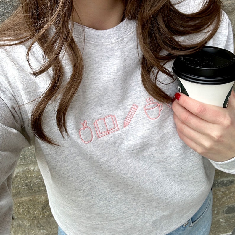 Embroidered Teacher Life Crewneck Sweatshirt with Cute Teacher Icons| Perfect Personalized Gift For Teachers Week | Teacher Life il_794xN.5671945879_7tf9.jpg?v=1743397406