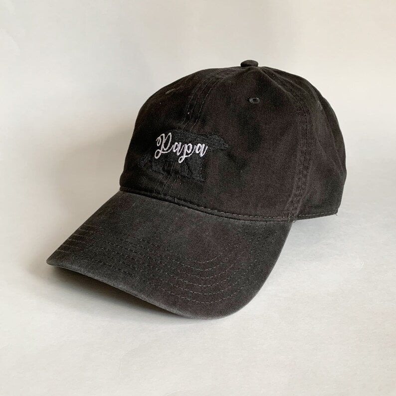 Papa Bear Embroidered Dad Hat Vintage Denim Adjustable Baseball Cap for Fathers, Cool Casual Gift for Dad, Outdoor Adventure Style Father's Day Present