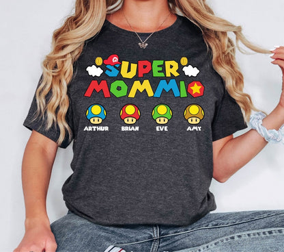 Personalization Super Mommio Shirt, Matching Super Mom Shirt, Super Mommio Shirt, Mom Shirt with Kids Names, Mom Shirt il_794xN.5697541685_67l9.jpg