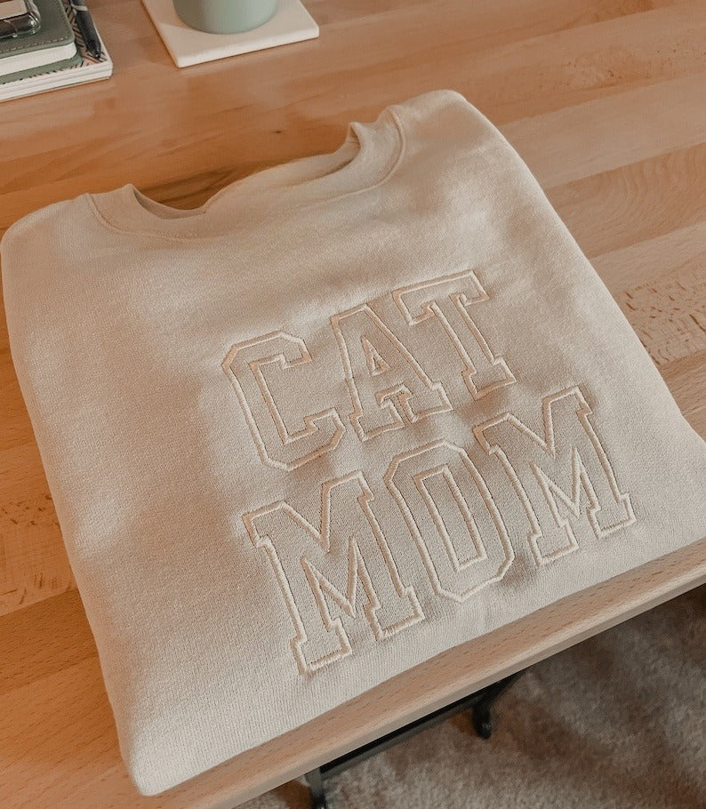 Cat Mom Embroidered Sweatshirt, Custom Embroidered Cat Mom Shirt il_794xN.5750726864_d8s2_1.jpg