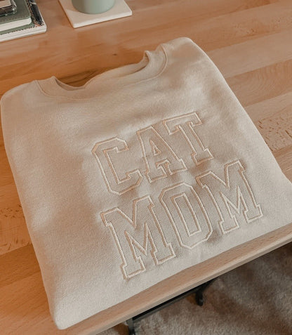 Cat Mom Embroidered Sweatshirt, Custom Embroidered Cat Mom Shirt il_794xN.5750726864_d8s2_1.jpg